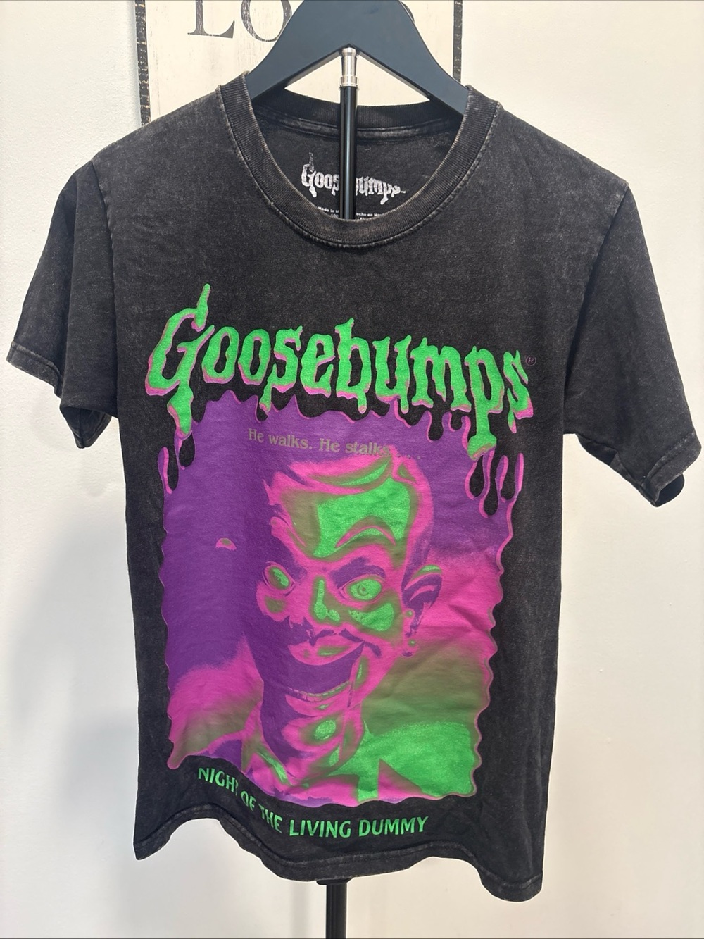Black Graphic Tee - Night of the Living Dummy men’s small